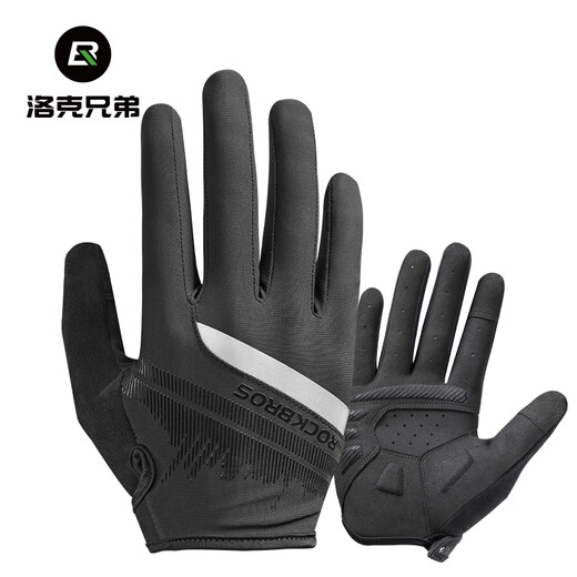 ROCKBROS Cycling Gloves Full Finger Half Finger Cycling Road Bike Gloves Long Finger Men and Women Spring, Summer and Autumn Touch Screen Long Finger Touch Screen SBR Palm Pad Shock Absorbing Anti-Slip XL