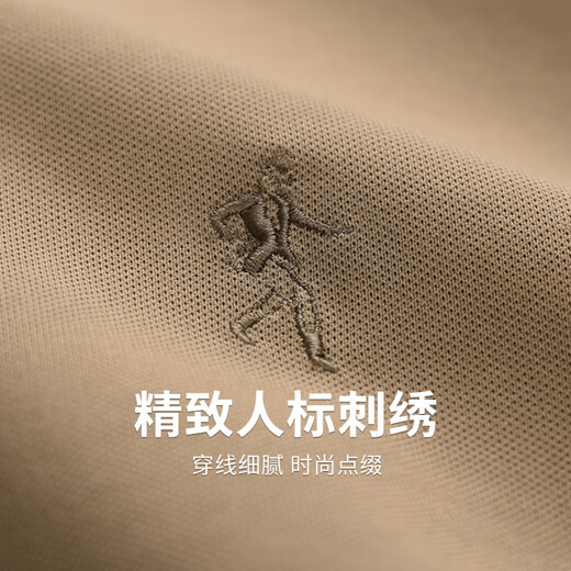 与狼共舞【含桑蚕丝】7A抑菌短袖T恤男2025夏季新款印花圆领青年上衣6029 卡其701 XL (180)