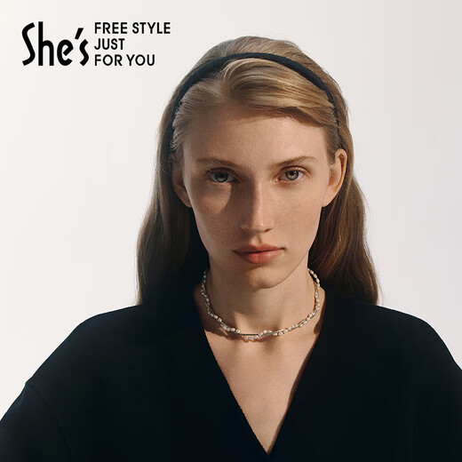 She s Qianzi fabric toothed hairband, broken hairpin, temperament non-slip headband, hairpin, hair accessory, birthday gift for girlfriend, black G0