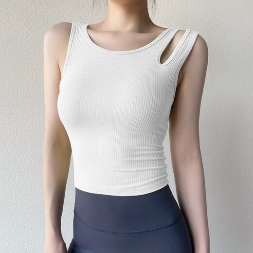 Lucky Star Yoga Vest with Breast Pad Women's Outer Wear Hollow Shoulder Strap Sports Bra Pilates Training Top Fitness Yoga Wear BX450LD Yellow S