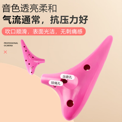音域（RANGE）防摔陶笛12孔AC中音C调树脂塑料儿童初学入门教学乐器学校专用