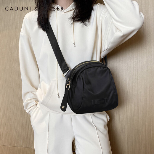 CADUNI KAISER Bag Women's Bag Casual Canvas Breast Bag Light Luxury Sports Crossbody One Shoulder Birthday Gift Premium Sense Gift Gift for Girlfriend Wife [Early Night Black] Student Girlfriend Practical and Heart-wedding Brand Niche versatile and high-end fashion commuter waist bag