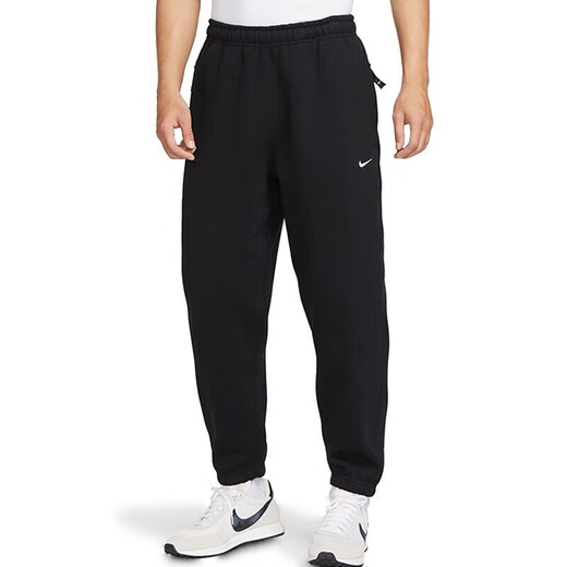Nike (NIKE) men's pants, new summer sports pants, plus velvet warmth and tucked feet, fashionable loose and comfortable casual pants, DX1365-010/black S