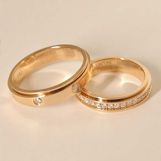 DL 1998 Fat Donglai same style 18K gold baby's breath ring 18k gold women's diamond double circle couple's diamond ring removable ring 07_double row of diamonds and half main diamond rose gold US size 7 (national code 14-15)