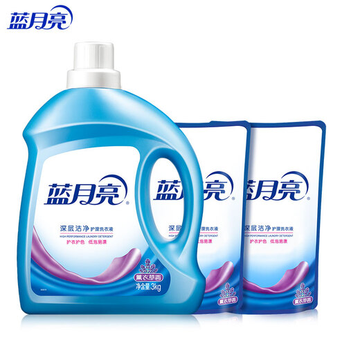 蓝月亮洗衣液【8斤套装】1瓶2袋4公斤深层洁净薰衣草香洁净衣物 3kg瓶+500g袋*2