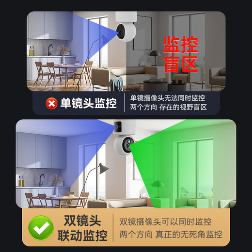 威视达康  4g手机远程监控无线摄像头无需连wifi免插电电池家用监控器360度无死角带夜视全景室内看护门口 【WIFI充电云台版】一键呼叫+超长待机+双镜头 256G内存卡 室内监控