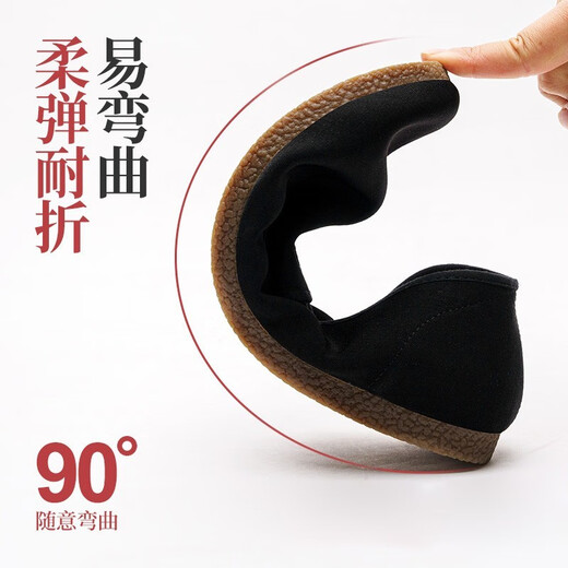 Old Beijing cloth shoes for men's ox tendon soles in traditional summer breathable hand-proof non-slip soft soles for one foot to drive men's shoes black face towel single shoes 42