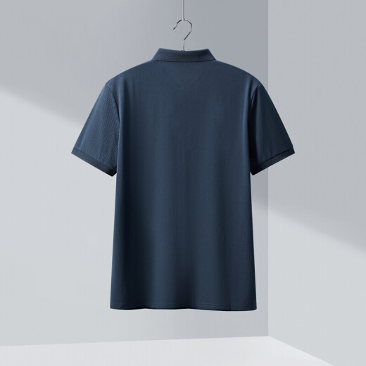 HLA Hailan House POLO shirt men's summer sports series moisture-absorbent breathable short THNTPD2Q124A Navy blue (2D) 185/100A (54)