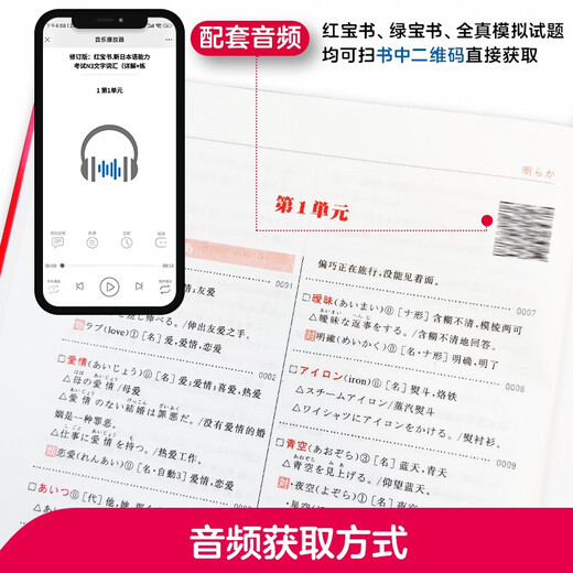 Japanische Red- und Blue-Book-Serie Red Book Neuer Japanisch-Sprachtest N3 Textvokabular (ausführliche Erklärung + Übung) Kostenloses Audio