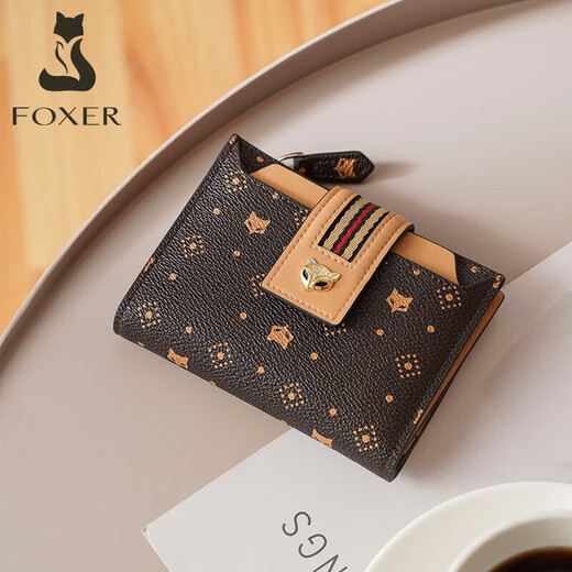 Golden Fox (Foxer) Billetera para mujeres Gran capacidad Tarjeta corta Bolsa Money Boleto Clip Holding Holding Wallet Light Luxury Birthday Gifty For Girls Novia