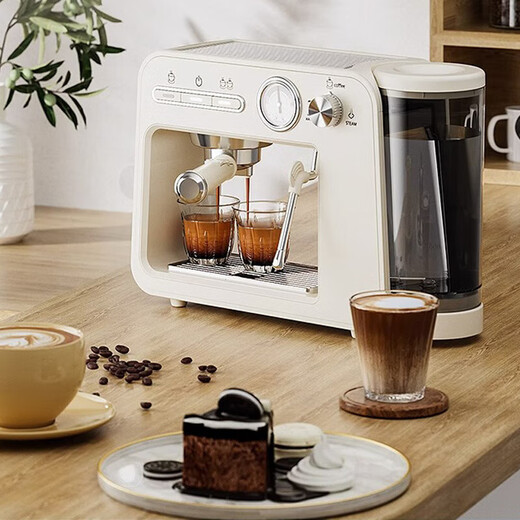 
Snow Trouble [National Subsidy] ST-693 Home Italian Coffee Machine Small Semi-Automatic Concentrated American Integrated with Steam Milk Foam Italian Art Coffee Machine Personalized Coffee