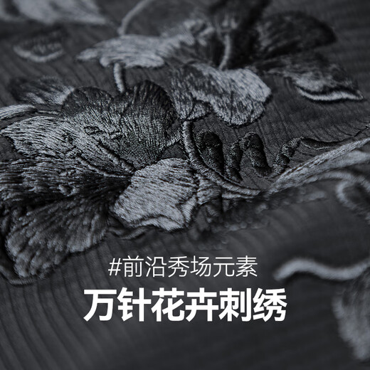 CABBEEN Heavy Embroidery Cabin Lapel Work Jacket Men's Autumn Casual Long Sleeve Trendy New Chinese Top Jacket Anthracite 01 L /175/50