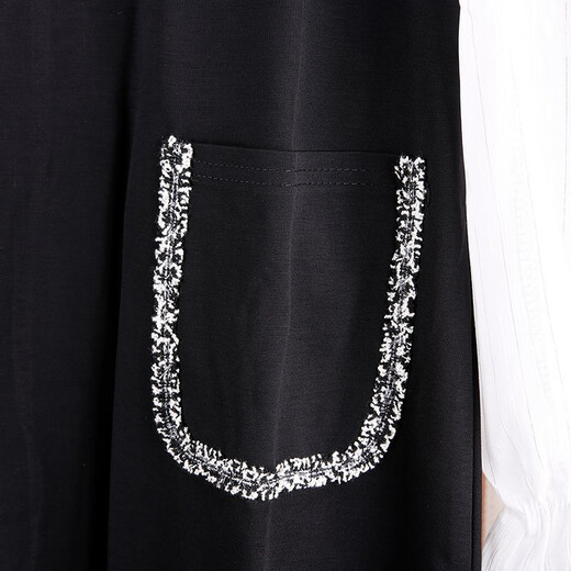 Shanidoluo large size women's dress spring new style fat mm temperament plus obese people look slimming style waist-covering skirt 16759 16753-Black 2XL Recommended 130-150Jin [Jin equals 0.5 kg] to wear