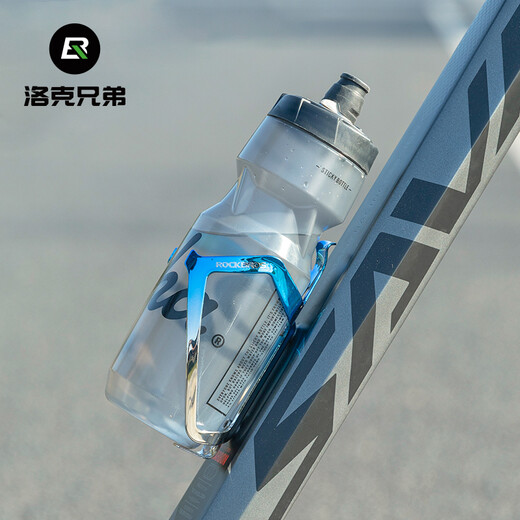 ROCKBROS bicycle water bottle holder aluminum alloy cycling water cup holder gradient colorful road bike mountain bike bottle holder RKL02BR-black and red