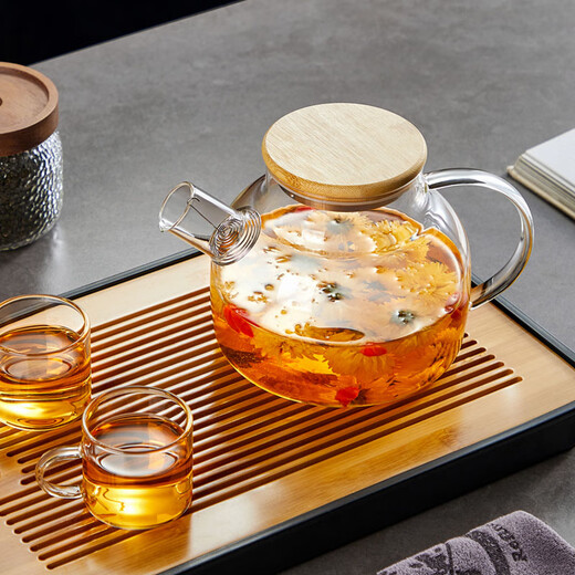 YIHUTEA teapot glass teapot filtered high borosilicate thickened high temperature resistant household hospitality kettle single pot green tea teapot can be used as a cold kettle or boiling teapot 1000ml