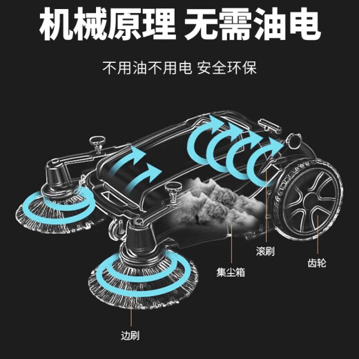
Shanghai Industrial Hand-pushed Industrial Sweeper Industrial Factory Workshop Property School Park No power, no electricity, no oil, garbage sweeper outdoor sanitation leaf vacuum cleaner road farm [SF Express] 1050 Export Strengthened Electric Suction Model