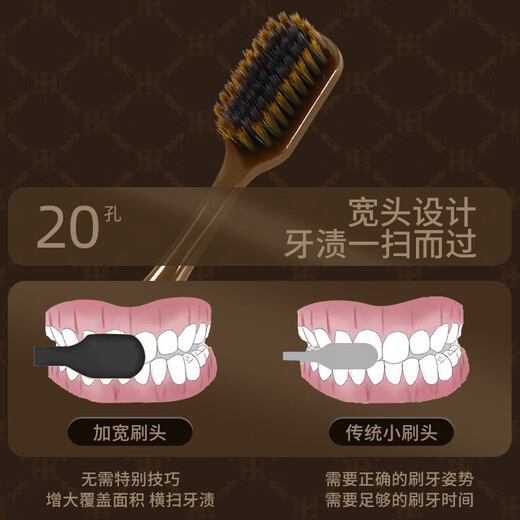 痕客轻奢牙刷家用超细中性毛成人宽头高颜值印花手 6支 【礼盒装】HK-1105