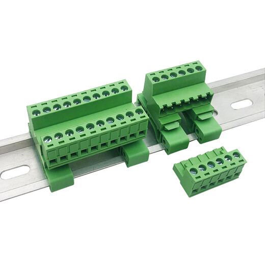 DYQT rail-type terminal block 2EDG-UKR-5.08mm installation 35mm rail weld-free butt plug-in 2-24P 2P complete set