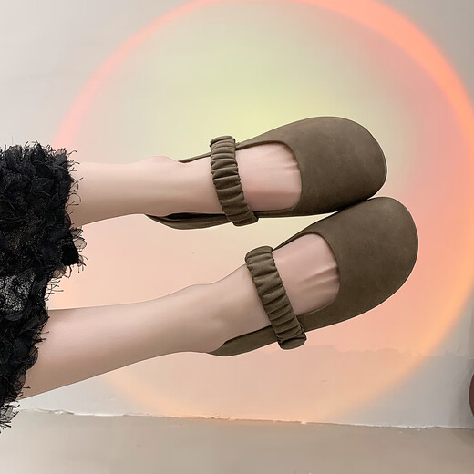 Saturday (St&Sat) Soft Sole Mary Jane Women's Single Slip-On Peas Flat Shoes Women's Shoes SSC111022D Camel 39