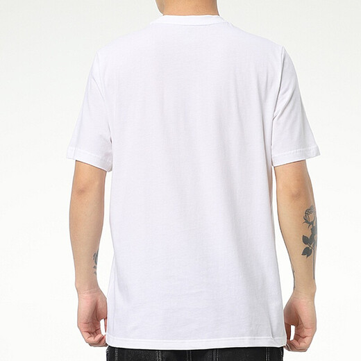 
Adidas short-sleeved men 2025 summer fashion trend casual breathable fitness training round neck half-sleeved sports T-shirt men GP4885/small logo/white XL