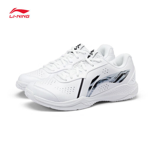 李宁雷霆LITE透气羽毛球训练鞋运动鞋AYTS020 标准白/黑色-7 42