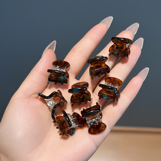 Zuoou super small mini exquisite small hair clip women's broken hair clip side bangs clip small clip shark clip small hair clip blue coffee color pair