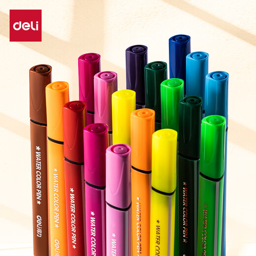 Deli 12 color Pen de acuarela lavable Fácil de sostener al triángulo espeso Niños de los estudiantes Color Color Set Dibujo Pintura de papelería Regalo de la escuela del estudiante