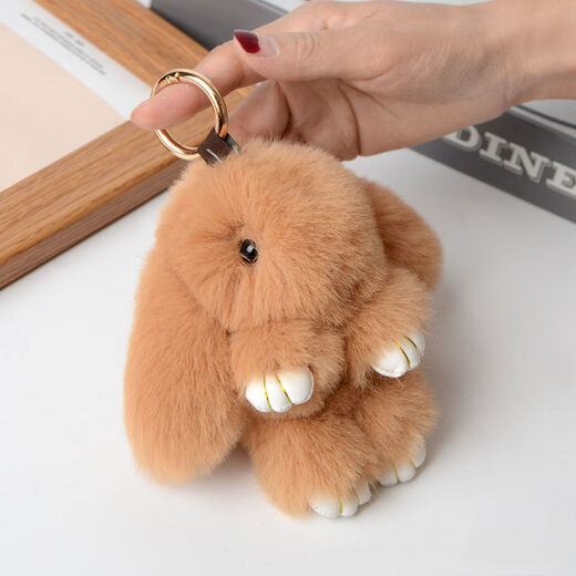 Schoolbag hanging chain women's clothing dead rabbit key chain female cute internet celebrity Korean version student schoolbag hanging bag hanging decoration couple small gift medium gray [pretending to be dead rabbit]