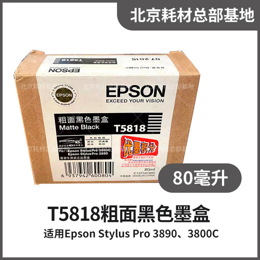 原装爱普生3890墨盒 3800CT5811121A45789 T5817墨盒 22年左右原装T5815淡青色