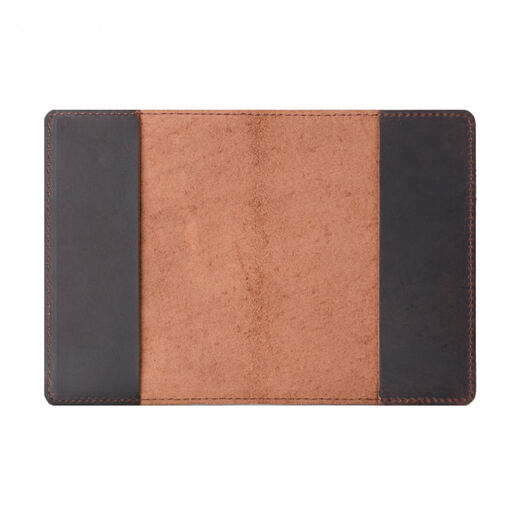 
Frost Soul Passport Protective Cover Genuine Leather 2024 New Travel Photo Cover Certificate Pack Women's Top Layer Cowhide Retro Wallet USA - Black