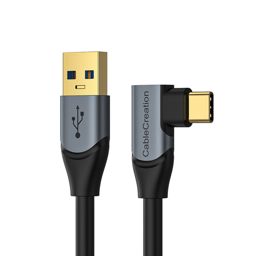 CABLE CREATION一绳 弯头type-c数据线USB3.0相机联机 Quest2link连接线piconeo3/4VR头盔眼镜串流3米CC1047-G 3米（型号:CC1047-G)