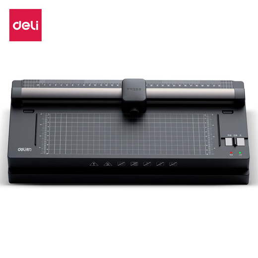 DELI A3A4 Universal Home Office Plastik-Versiegelungsmaschine 3894n Papierschneidemesser Kunststoffmaschine Fotatatei Kaltmontage 14377 14377 (A3A4 Multifunktion Drei-in-Eins) Maschine + A4 Plastikdichtungsfilm 100 Stücke