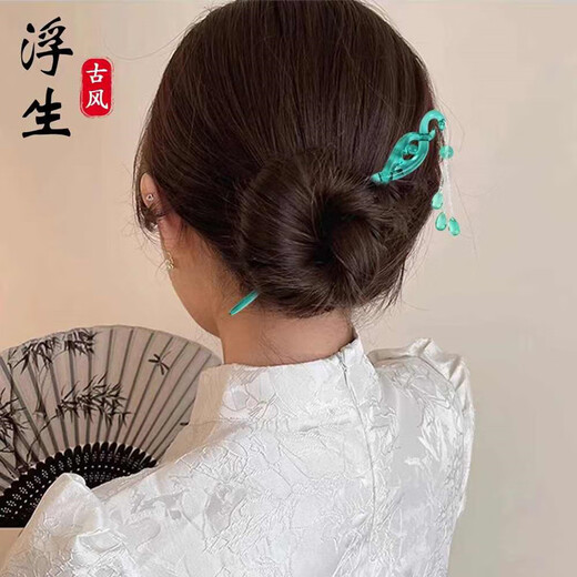 Meng Keduo White Snake originated from the same tassel hairpin cos white lady's hair on the back of her head, ancient style mother's event festival hairpin White Snake floating hairpin