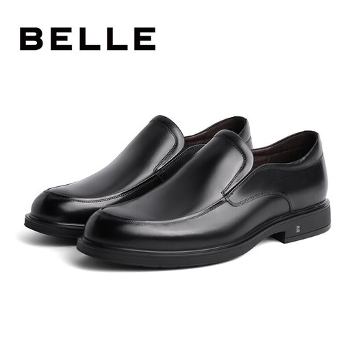 Belle Comfortable Genuine Leather Dress Shoes Men's New Black Round Toe Business Leather Shoes B3GK7CM1 Black 39 (245mm)
