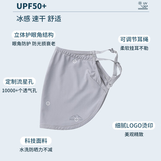 MISSION UV Ice Silk Sunscreen Mask for Men Cycling, Mountaineering and Fishing Summer Anti-UV Shade Breathable Full Face Sunscreen Mask