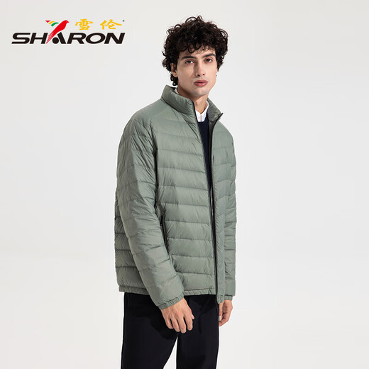 雪伦轻薄羽绒服男短款休闲时尚百搭无帽秋冬轻暖外套 13662 深靛蓝 2XL
