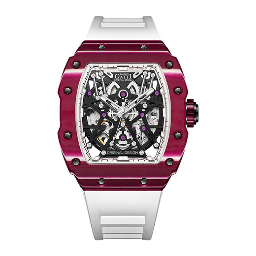 
BONEST GATTI watch birthday gift for boyfriend German mechanical watch fully automatic hollow carbon fiber wine barrel men's watch explorer BG9906-A1 Aurora carbon purple carbon fiber