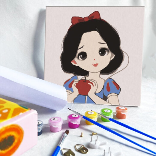diy数字油画卡通儿童动漫玉桂狗手工填色手绘丙烯油彩画小尺寸 WT831 20*20cm/实木内框+颜料+画笔