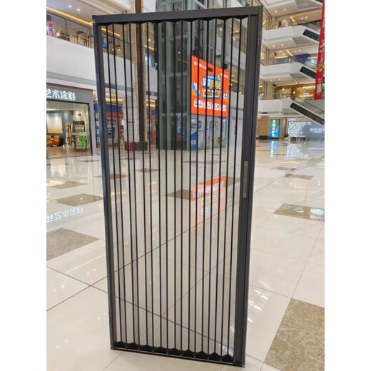 Vinoa King Kong mesh folding screen door, anti-mosquito, anti-cat, dog and rat, anti-theft, invisible retractable push-pull aluminum alloy screen door with lock, upgraded stainless steel high-permeability mesh + lock + gray