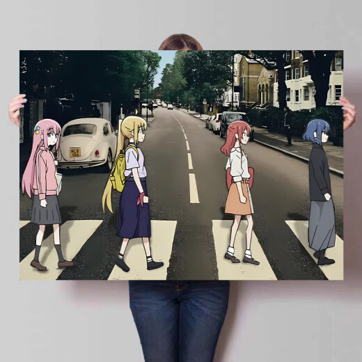 Karolan Lonely Rock Anime Anime Poster Pegatina de pared bidimensional Houtou Yili Dormitorio Decorativo Fondo de pantalla decorativo Autoadhesivo FY (PP) 1392 Ancho 150cm-HECHT 90cm