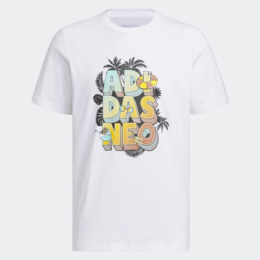 
Adidas NEO short-sleeved men's women's summer fitness couple's sportswear breathable casual round neck T-shirt IP3885 IP3884 white 2XL Recommended 195-215Jin [Jin equals 0.5 kg]
