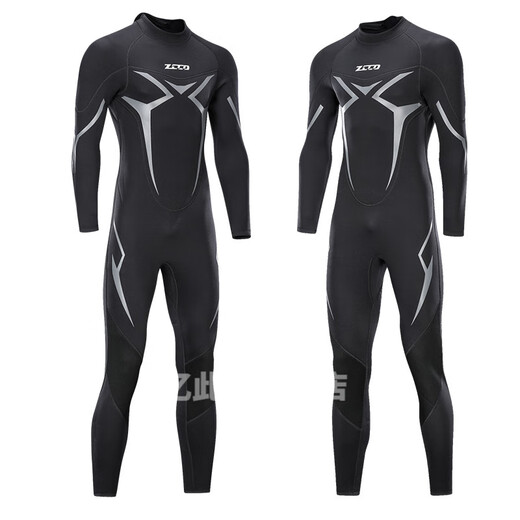 Null Wetsuit one-piece men's 3mm warm, super elastic and wear-resistant wet suit, cold-proof wetsuit, winter swimming suit XL XX