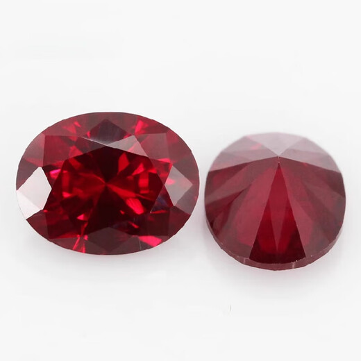 DL 1998 pigeon blood ruby egg-shaped corundum rough stone ring surface loose stone oval-shaped cultured red diamond DIY hand 10*12mm