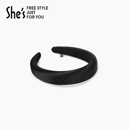 She s Akiko dopamine simulated silk satin high skull headband pressure hair headband hairpin headdress birthday gift for girlfriend black G0