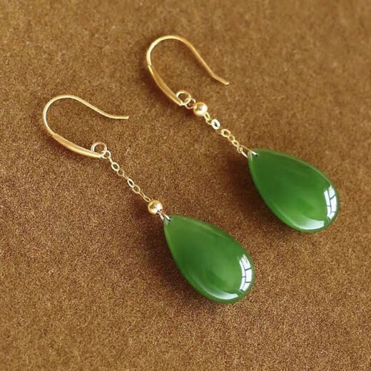 Chinese retro temperament water drop jasper earrings for women 2024 jade cheongsam earrings as a gift for mother water drop jasper earrings