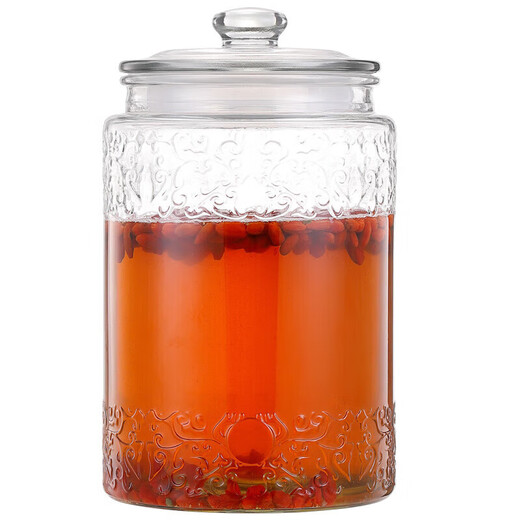 Maxcook Soaking Wine Bottle Soaking Wine Jar Glass Household Brewing Sealed Medicinal Wine Jar 10Jin Jin equals 0.5kg Pack + Wine Lift + Brush MCX783