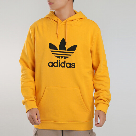 阿迪达斯 （adidas）三叶草男士上衣2025春秋季运动休闲连帽防风套头衫卫衣 GD9923黄色  XL -58