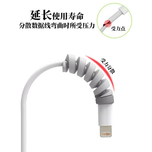 Dongzhitiandi q threaded data cable protective sleeve rubber mobile phone charging cable universal anti-folding and anti-breaking charger connector protection data cable protective sleeve 10 pieces in mixed colors