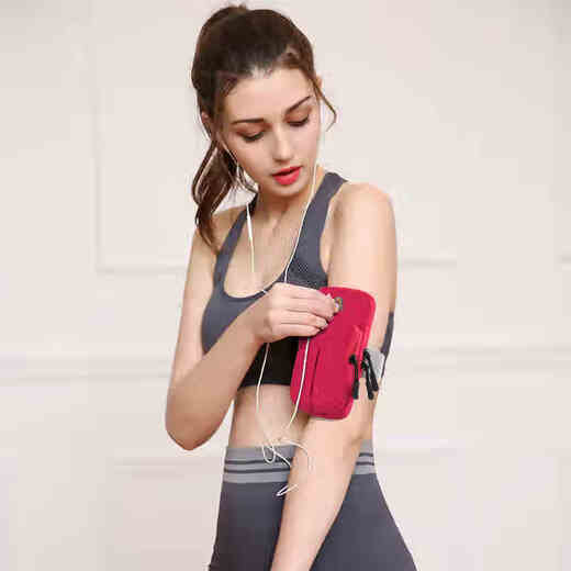 Running mobile phone bag, sports mobile phone arm bag, fitness equipment for men and women, arm wrist bag, mobile phone bag, universal arm bag, medium size random