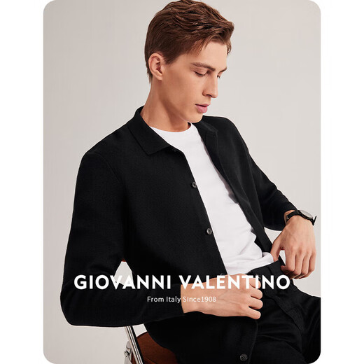 Giovanni Valentino Wolle Freizeitpullover Strickjacke für Herren Frühlingsjacke Antibakteriell langärmelige Pullover Herren-Strickjacke